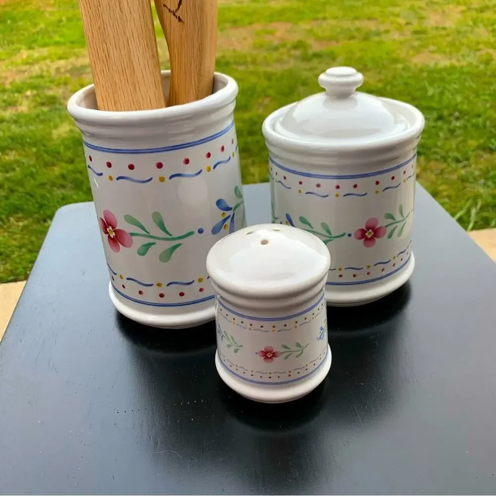 Vintage Floral 3pc Ceramic kitchen Set